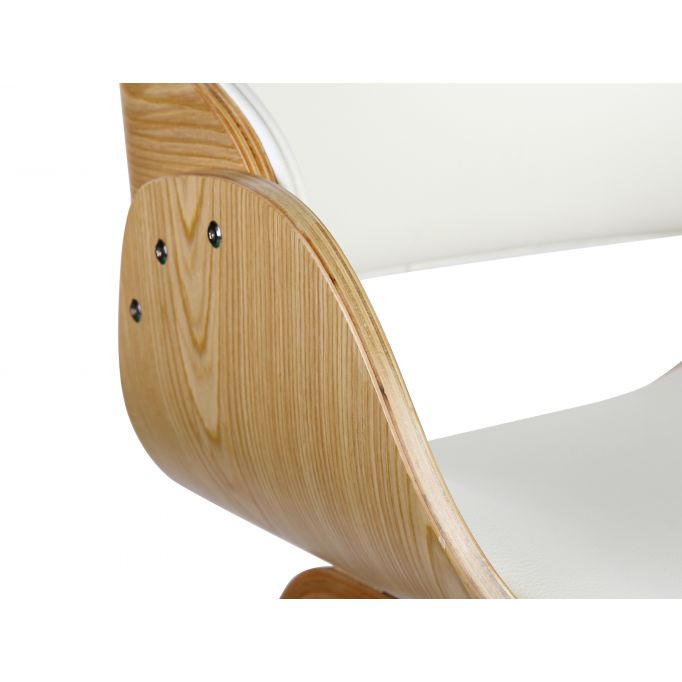NORDY - Chaise scandinave avec pieds en bois clair et coussin en simili