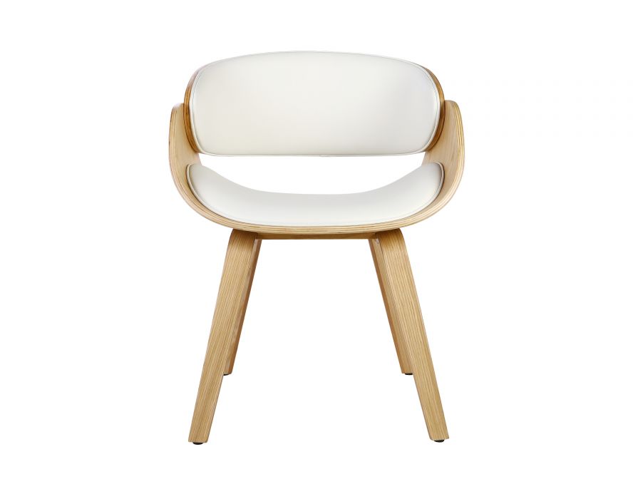 NORDY - Chaise scandinave avec pieds en bois clair et coussin en simili