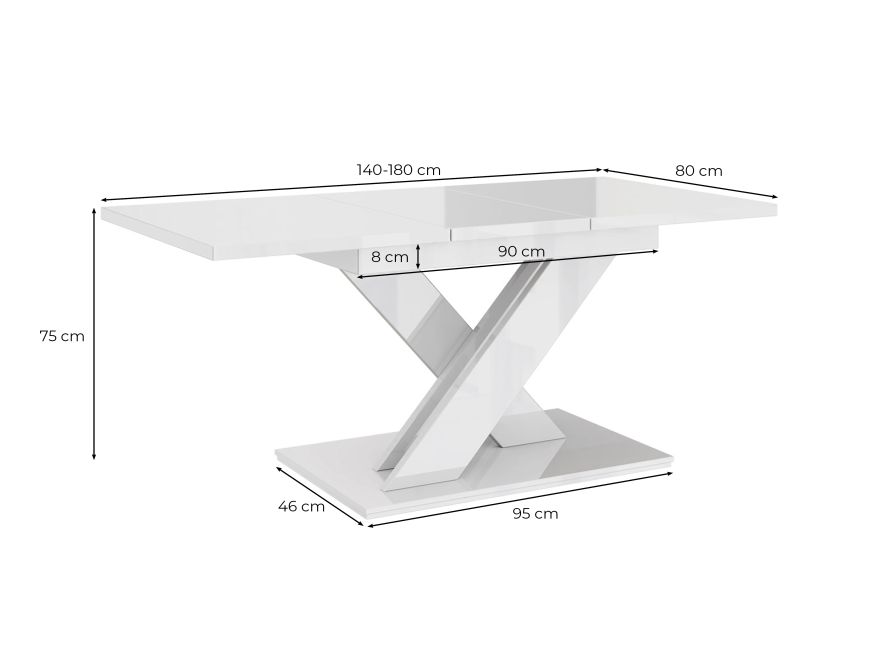 ROXY - Table à manger extensible 140/180 cm
