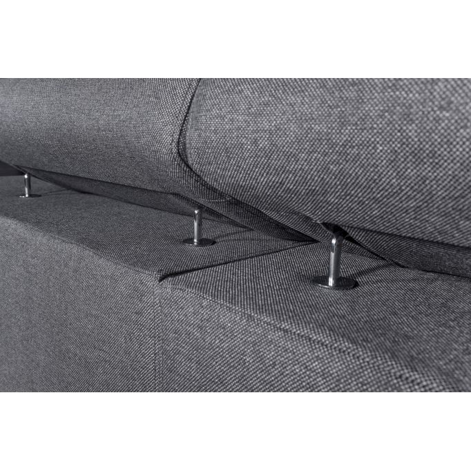 SONIA - Canapé d'angle fixe convertible en simili et tissu