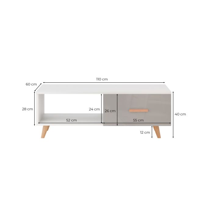 SWEED - Table basse 2 tiroirs 110 cm