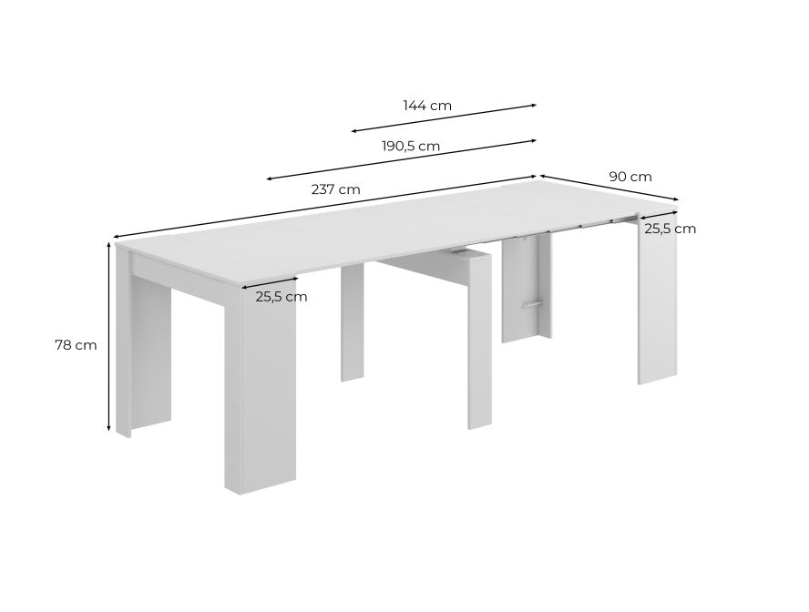 EXTENZO - Table à manger extensible L51/237 cm