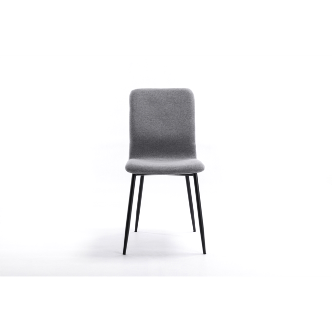 A10937 - Lot de 2 chaises en tissu avec pieds en métal noir