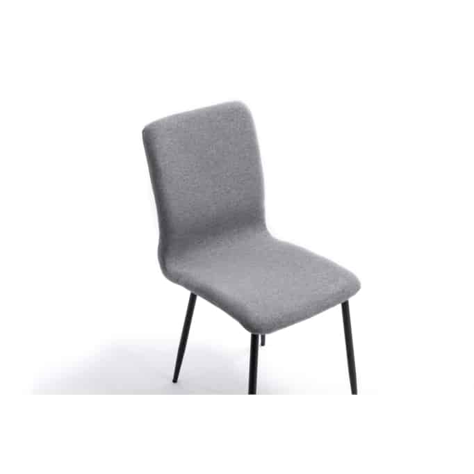 A10937 - Lot de 2 chaises en tissu avec pieds en métal noir